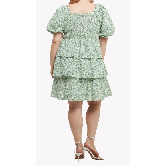 NMT English Factory Green Floral Tiered Smocked Dress 2XL - Picture 4 of 14